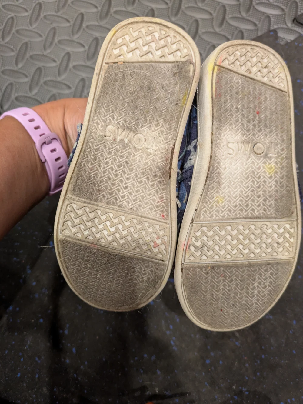 TOMS Kids Slip-On Shoes in Navy Shark Print